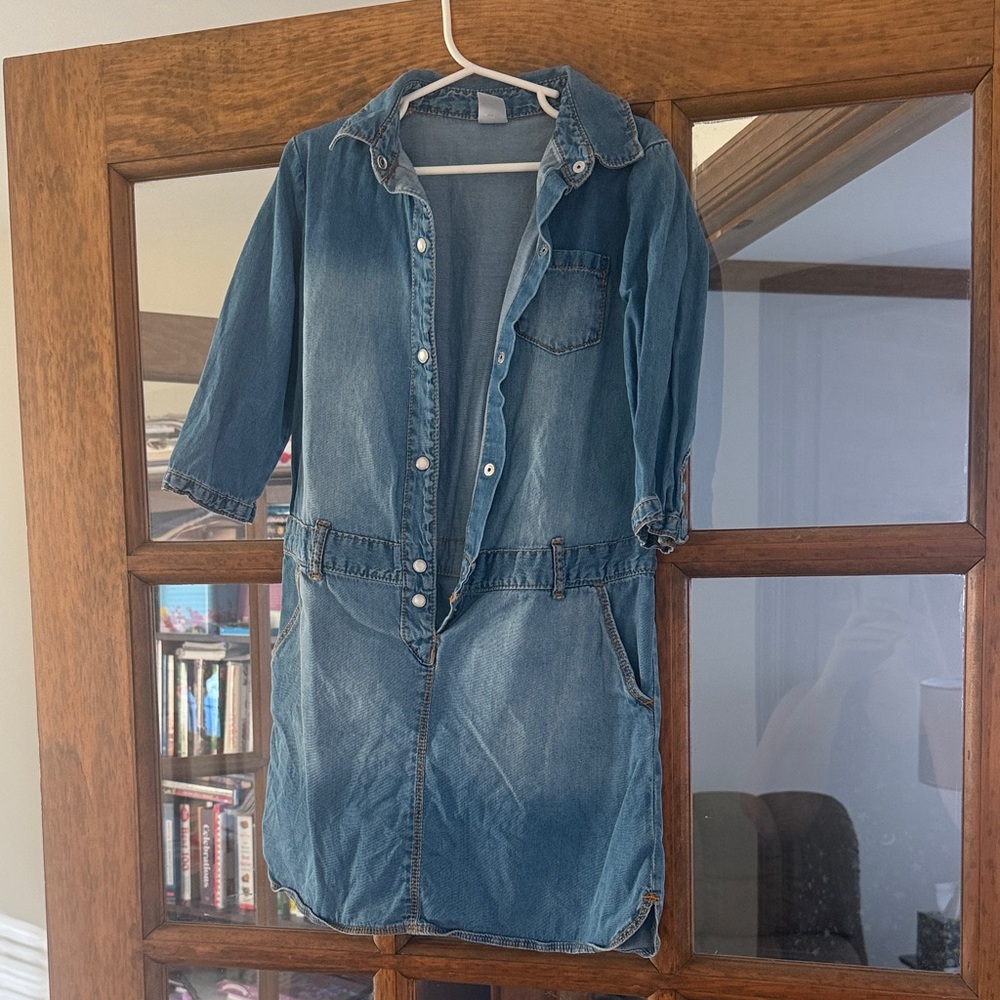 Carter’s Girls 6x 3/4 sleeve Denim Button-Up Dress